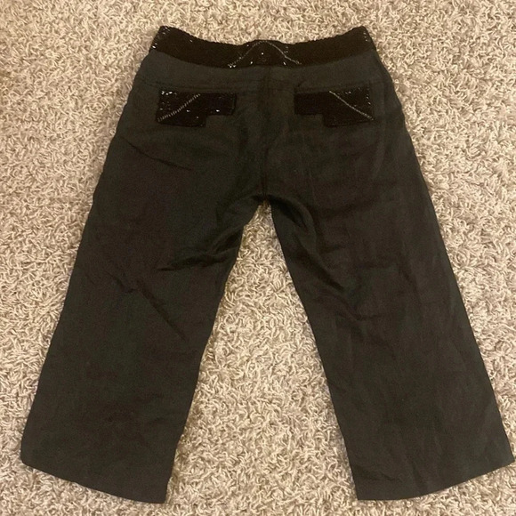 Avenue Montaigne Paris linen beaded cropped pants size 3 - Picture 6 of 8